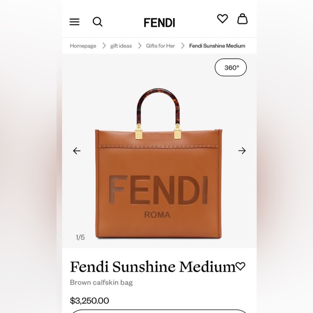 Fendi Tan Leather Logo Tote